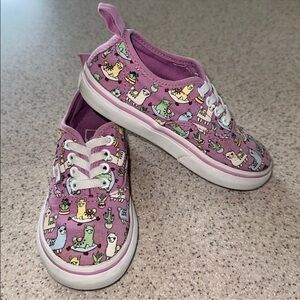 VANS Girls Lavender “Llama Party” Sneakers Toddler Shoes Size 8.5